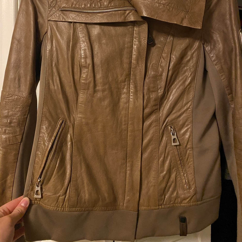 Real leather coat